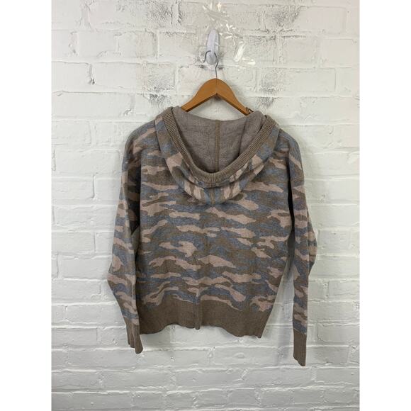 Christian Siriano Women's Camo Knit Pullover Hoodie Long Sleeve Size Medium - Picture 3 of 6